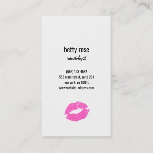 レトロヴィンテージピンクキスをするリップストライプ金ゴールド美しい 名刺 (裏面)