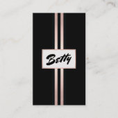 レトロヴィンテージピンクキスをするリップストライプ金ゴールド美しい 名刺 (正面)