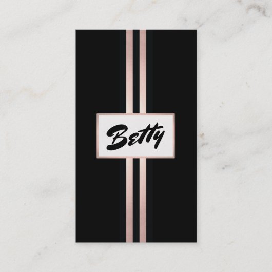 レトロヴィンテージピンクキスをするリップストライプ金ゴールド美しい 名刺 (正面)