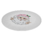 レトロヴィンテージピンククリスマスサンタ カッティングボード (角)