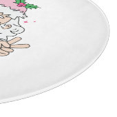 レトロヴィンテージピンククリスマスサンタ カッティングボード (角)