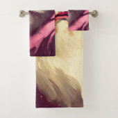 レトロヴィンテージピンクサンタクロース – 絵を描油フェイクCa バスタオルセット (インサイチュ)