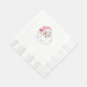 レトロヴィンテージピンクサンタクロース 縁ありランチョンナプキン (角)