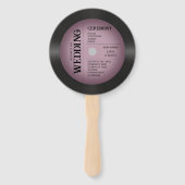 レトロヴィンテージピンクビニールレコード結婚式 プログラム ハンドファン (正面)