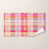 レトロヴィンテージピンクプレイドパターンインパステルズ バスタオルセット (ハンドタオル)