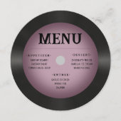 レトロヴィンテージピンクヴィネットビニール結婚レコード メニュー (正面)