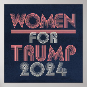 レトロヴィンテージピンク女性がトランプ2020に ポスター