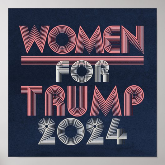 レトロヴィンテージピンク女性2020トランプ ポスター (正面)