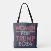 レトロヴィンテージピンク女性2024トランプ トートバッグ (裏面)