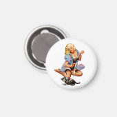 レトロヴィンテージピンナップガール マグネット (正面/裏面)