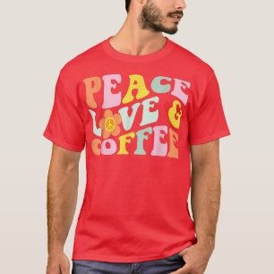 レトロヴィンテージピースラブコーヒーラバーカフェインDri Tシャツ