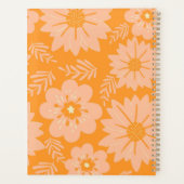レトロヴィンテージピーチファズオレンジフラワーパターン プランナー手帳 (裏面)