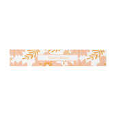 レトロヴィンテージピーチファズオレンジフラワーパターン 招待状ベリーバンド (フラット)