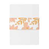 レトロヴィンテージピーチファズオレンジフラワーパターン 招待状ベリーバンド (裏面例)