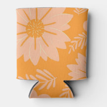 レトロヴィンテージピーチファズオレンジフラワーパターン