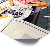 レトロヴィンテージファミリーキッチン ポスター (角)