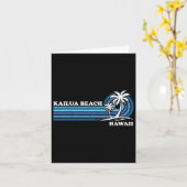 レトロヴィンテージファミリーバケーションハワイカイルアビーチ カード (黄色い花)