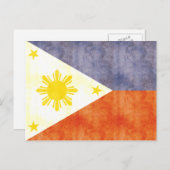 レトロヴィンテージフィリピン国旗 ポストカード (正面/裏面)