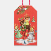 レトロヴィンテージフェスティバルクリスマスエンジェル ギフトタグ (正面)