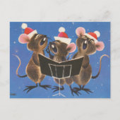 レトロヴィンテージフェスティバルクリスマスネズミ ポストカード (正面)