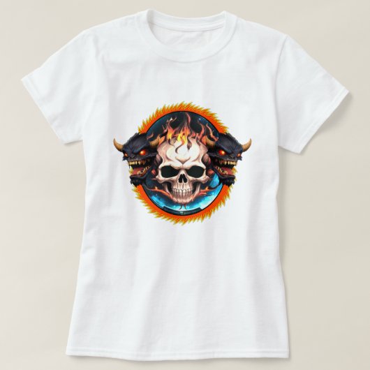 レトロヴィンテージフェード漫画カラーズデーモンアーモダント Tシャツ (デザイン正面)