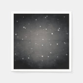 レトロヴィンテージフェード白黒星パーティー スタンダードカクテルナプキン (正面)