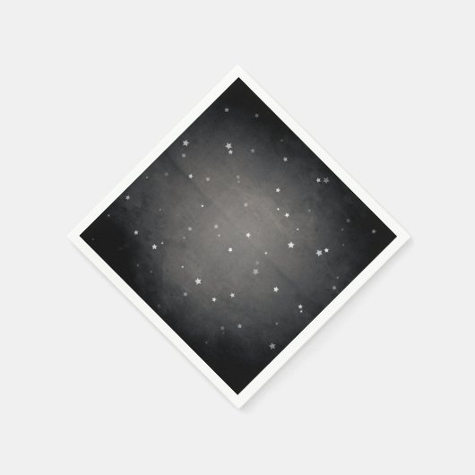 レトロヴィンテージフェード白黒星パーティー スタンダードカクテルナプキン (角)