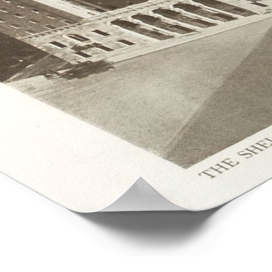 レトロヴィンテージフォトニューヨークシティ建物 ポスター (角)