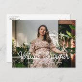 レトロヴィンテージフォントバーチャルベビーシャワー写真 ポストカード (正面/裏面)