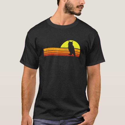 レトロヴィンテージフクロウ動物の衣装 Tシャツ (正面)