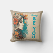 レトロヴィンテージフラワーパワー クッション (正面)