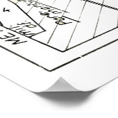 レトロヴィンテージフランスのドレス模様 ポスター (角)