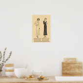 レトロヴィンテージフランスのファッション、デイドレス1931 ポスター (キッチン)