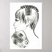 レトロヴィンテージフランスのヘアスタイルと管理 ポスター (正面)
