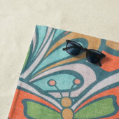 レトロヴィンテージフローラパタモダンーン ビーチタオル (インサイチュ)