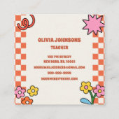 レトロヴィンテージフローラペンシルスクール先生 スクエア名刺 (裏面)