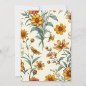 レトロヴィンテージフローラ70sタイムレスブライダルシャワー 招待状 (裏面)