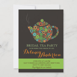 レトロヴィンテージブライダルティーパーティの招待状 招待状