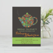 レトロヴィンテージブライダルティーパーティの招待状 招待状 (スタンド正面)