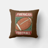 レトロヴィンテージブラウングリーンアメリカンフットボール クッション (裏面)