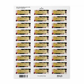 レトロヴィンテージブラックと金ゴールド美しいフローラ ラベル (フルシート)