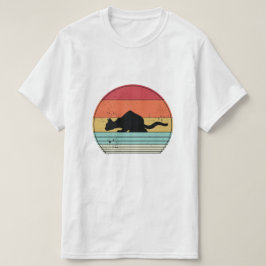 レトロヴィンテージブラックキャットシルエット Tシャツ