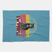 レトロヴィンテージブラックキャットニューピープル キッチンタオル (横)