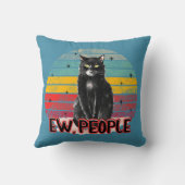 レトロヴィンテージブラックキャットニューピープル クッション (裏面)