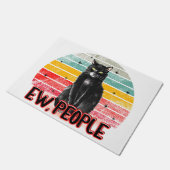 レトロヴィンテージブラックキャットニューピープル ドアマット (アングル)