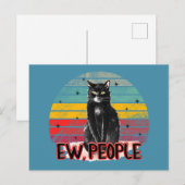 レトロヴィンテージブラックキャットニューピープル ポストカード (正面/裏面)