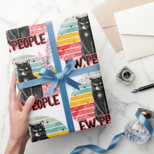 レトロヴィンテージブラックキャットニューピープル ラッピングペーパー (ギフト)