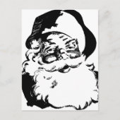 レトロヴィンテージブラック&ホワイトクリスマスサンタクロース シーズンポストカード (正面)