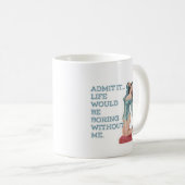 レトロヴィンテージブルネットPJのピンアップ コーヒーマグカップ (正面右)