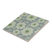 レトロヴィンテージブルーグリーンフローラ タイル (側面)